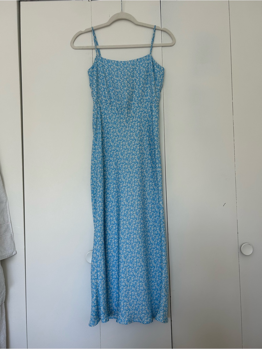RESA Sky-Blue Floral Spaghetti-Strap Maxi Dress